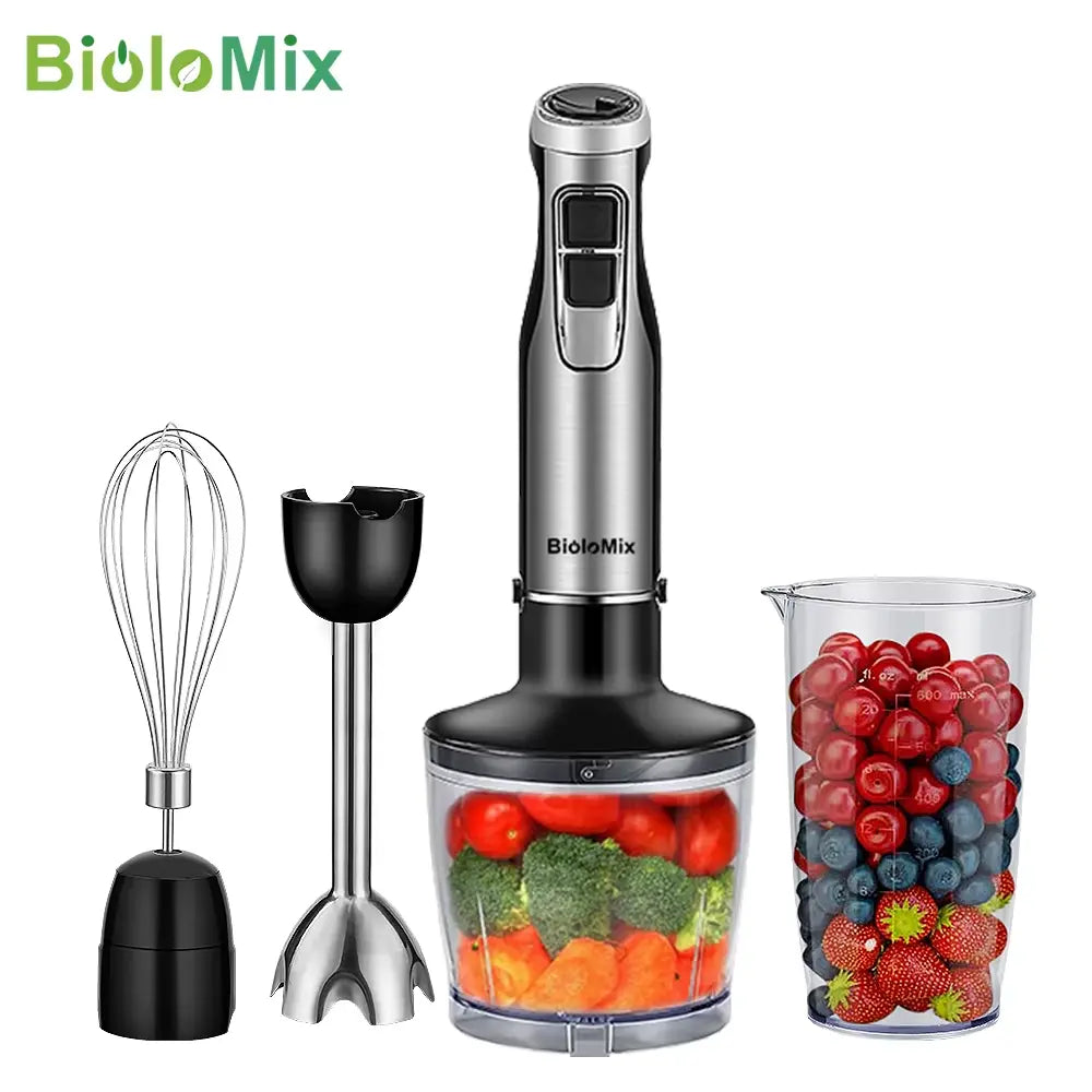 Mixeur Plongeant 4-en-1 Puissant 1200W – Mixeur à Main avec Hachoir, Gobelet Smoothie et Lames en Acier Inoxydable pour Glace et Aliments Yourhomeimprov